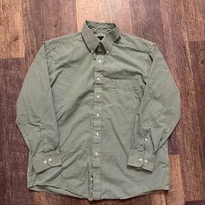 Club Room Green Micro-Check Button-Down Shirt